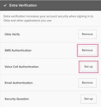 How to change verification methods on the Settings page