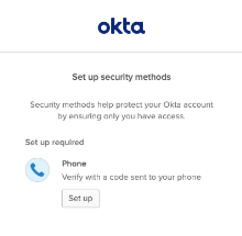 Prompt to set up a security method