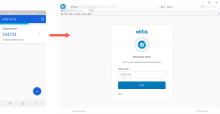 Registering with a code generated by Okta Verify