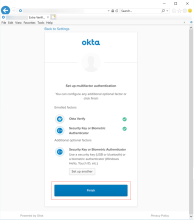 Screen capture of final Okta Verify setup page