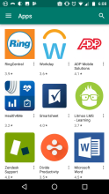 List of apps.