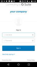 G Suite sign-in page.