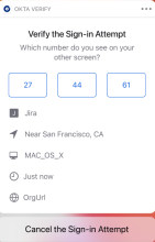 Okta Verify push notification to confirm your identity