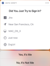 Okta Verify push notification to confirm your identity