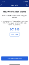 Authentication code during Okta FastPass enablement