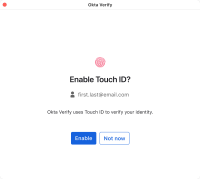 The image shows an Enable Touch ID screen for macOS