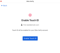 The image shows an Enable Touch ID screen for macOS