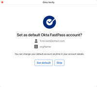 Account successfully added to Okta Verify for macOS