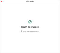 The message confirms that Touch ID is enabled.