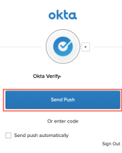 Screen capture of the Okta Verify authentication options