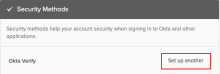 Set up another Okta Verify instance from the Settings page 