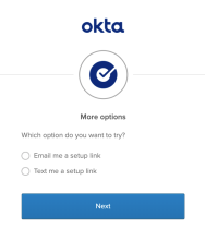 How to set up Okta Verify with a link sent via email or text