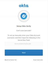 How to set up Okta Verify with a secret key