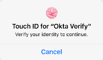 Touch ID prompt for Okta Verify