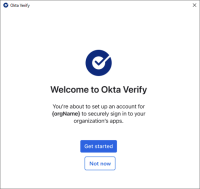 The image shows the Welcome to Okta Verify screen for Windows.