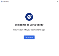 The image shows the Welcome to Okta Verify screen for Windows.