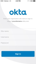 Okta sign-in page.