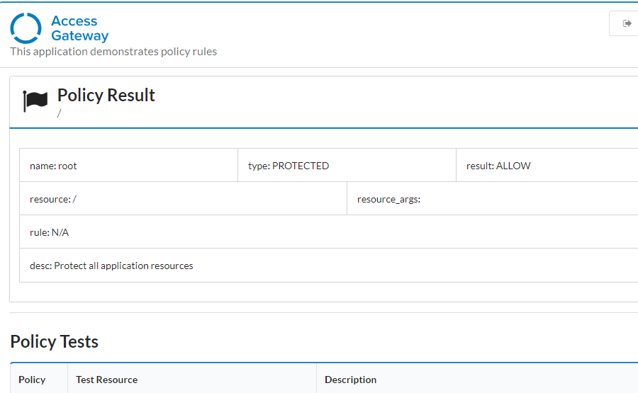 Example policy information