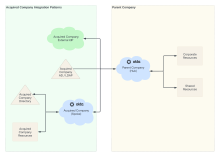 In a hub-and-spoke topology, the parent company is hub org and business units as spokes.