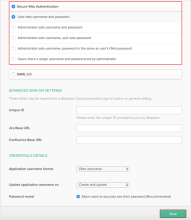 Select SWA as sign on method